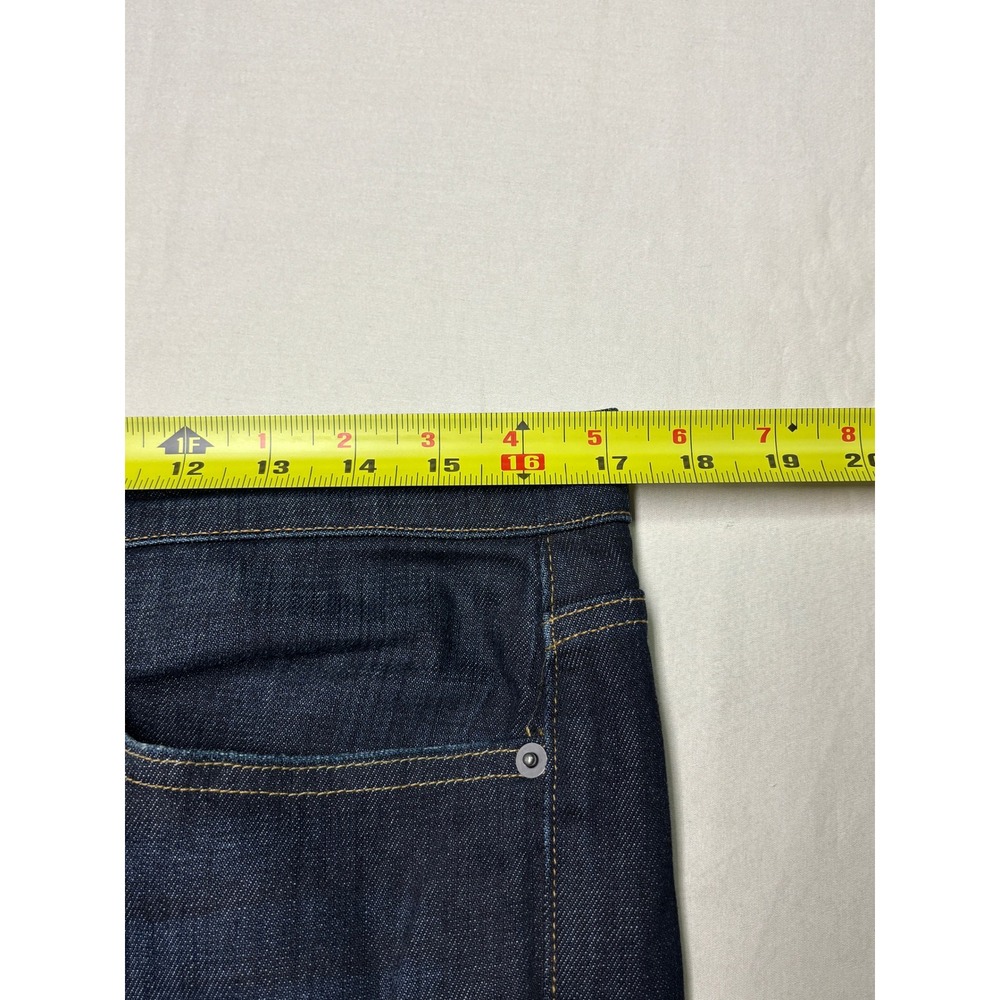 FRAME L Homme Slim Jeans Mens 33 x 28 Blue Slim Straight Stretch Denim Dark Wash - Picture 7 of 11